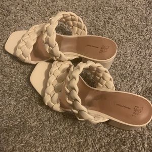 Cream colored mules. Worn once. Size 9